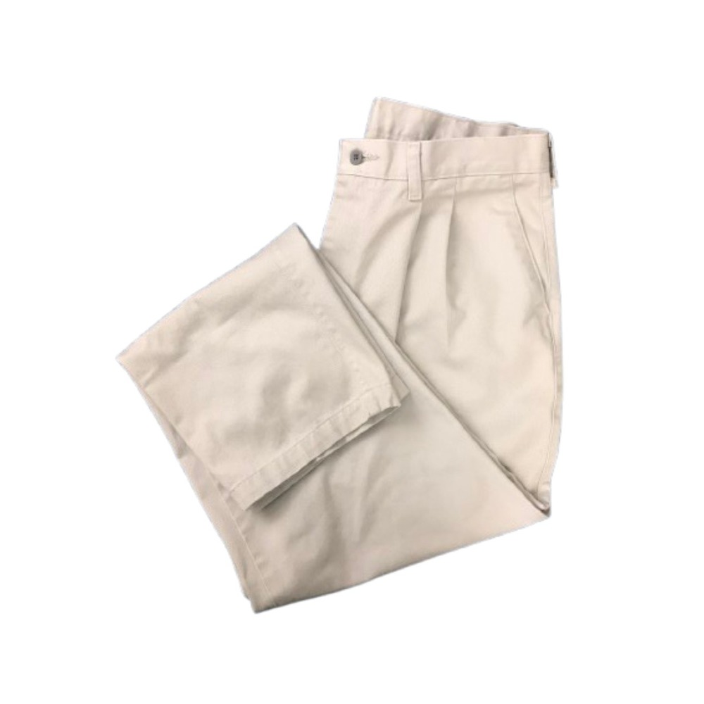 Lei‎ Khaki Pleated Dress Pants Classic Fit Chino Trousers Size 34x32